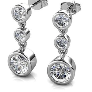 Dazzling Silver Crystal Earrings